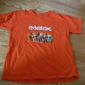Roblox Boys Size 10 Orange Short Sleeve Shirt